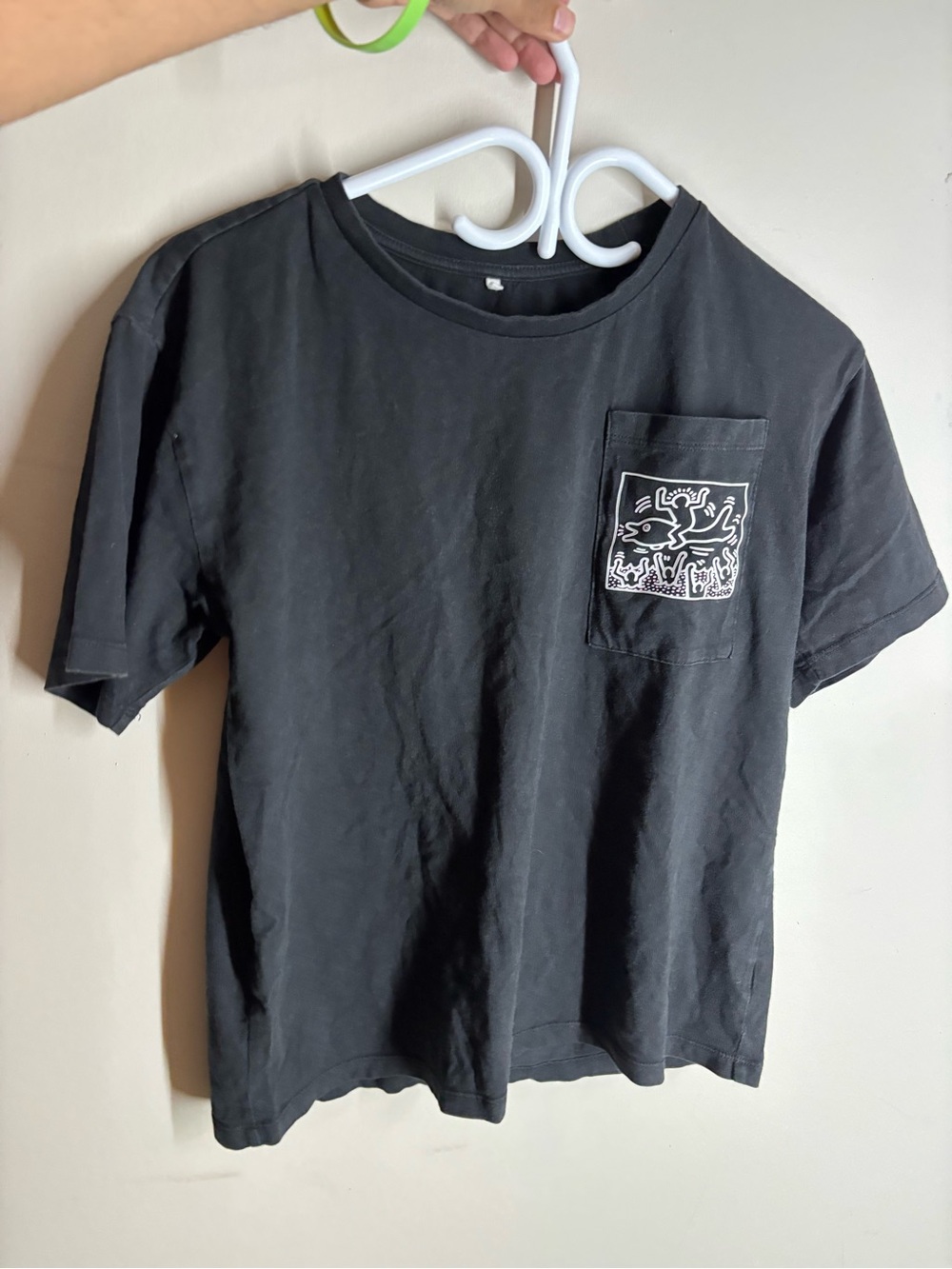 Black Graphic Pocket Tee in good condition